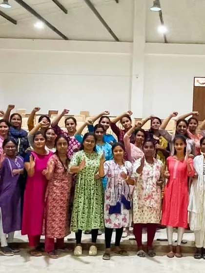 A group of empowered women after a self-defense workshop we conducted at Sri Chamundeshwari Medical College. It is always rewarding to equip professionals and students with the skills to feel safer and more confident.