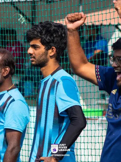 The excitement from the sidelines is just as intense as on the pitch. A supporter cheers on his team, showcasing the great atmosphere our events generate.