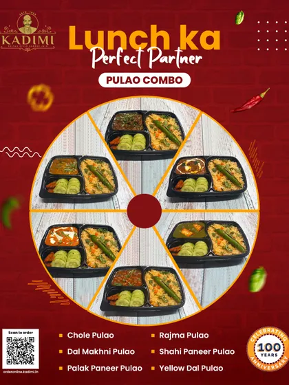Looking for a perfect lunch partner? Our Pulao Combos come with a choice of six different curries like Chole, Rajma, or Palak Paneer, served with fresh salad.