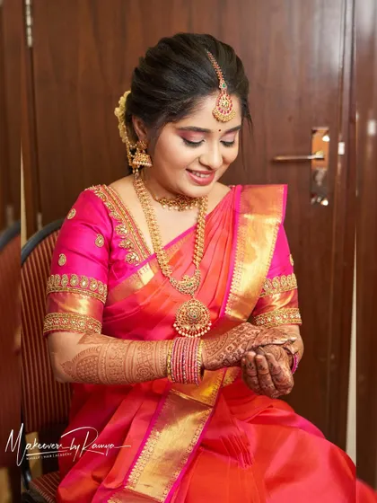 A happy, candid shot of Vidhatri during her getting ready process.
