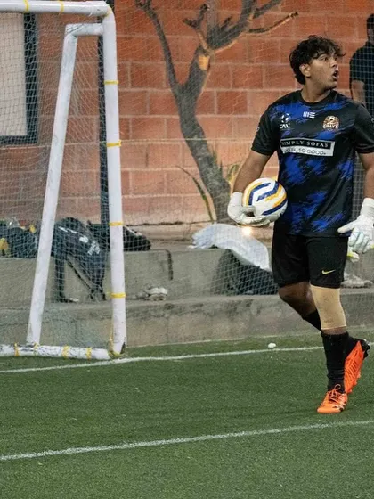 Our goalkeeper in action during the TAL 7s League. A strong defense starts with a confident and skilled keeper, a key focus in my team's strategy.