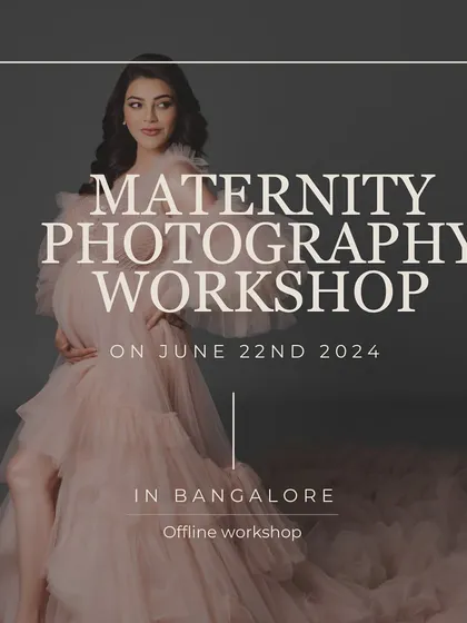 A simple, elegant announcement for the offline Maternity Photography Workshop.