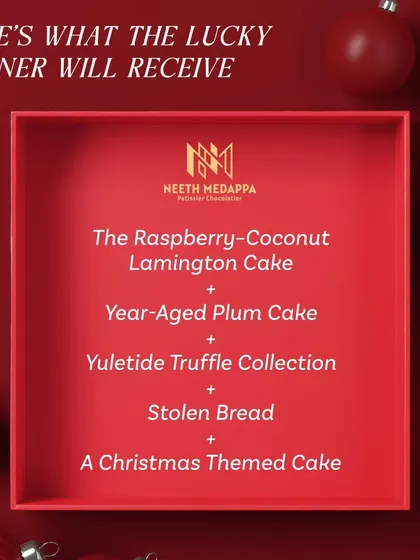 Here's what a lucky winner received in my Christmas giveaway hamper: a selection of my finest festive treats, including plum cake, truffles, and Stolen bread.