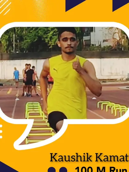 Kaushik Kamat, who won gold in the 100m run at the district championship.