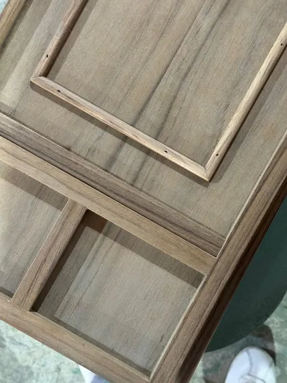 More details from the workshop for our Miza Port project. These custom wooden frames will be part of the interior, adding warmth and texture to the retail space.