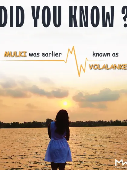 A graphic sharing a fun fact about Mulki's history, combined with a beautiful image of a person enjoying the sunset over the water.