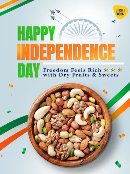 Celebrate Independence Day with a bowl of my rich dry fruits and sweets. It's a healthy and delicious way to feel the pride of freedom.