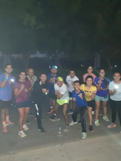 The tribe training in the dark, with headlamps on. We are dedicated to getting the work done, no matter the time of day.