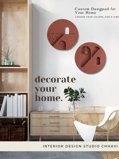 A custom-designed diptych with terracotta textures, perfect for adding a touch of architectural inspiration and warmth to any room.