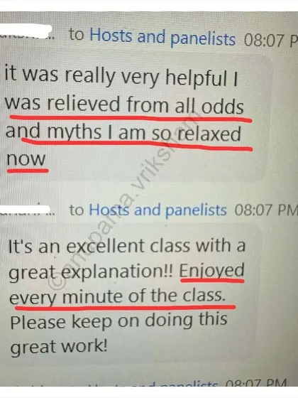 "I was relieved from all odds and myths." This is one of my main goals in every webinar, to provide clear, factual information.