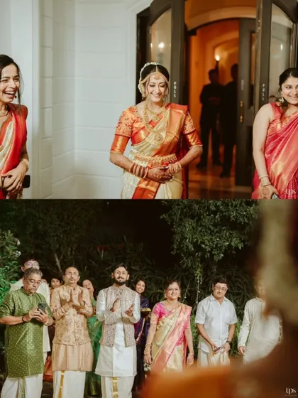 The joy and anticipation of family and friends as they watch the bride and groom's first look.