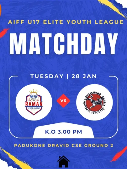 Our last home game announcement of the AIFF U17 campaign against local rivals BBFS.