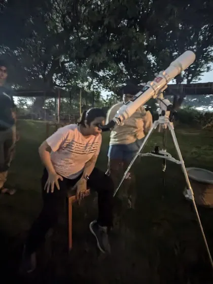 Another guest enjoying the stargazing experience at our farm.