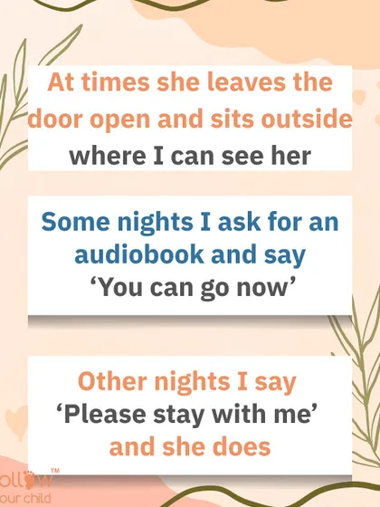 Some nights she needed me to stay, other nights an audiobook was enough. Following her lead was essential.