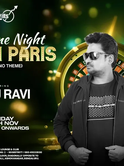 The poster for a 'One Night in Paris' casino-themed Sunday at Nolimmits.