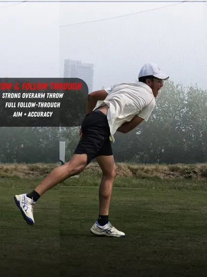 The final step is a strong overarm throw and a full follow-through. Aim and accuracy are just as important as the pickup. This completes the sequence for a perfect short barrier field.