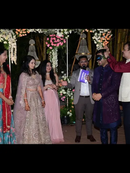 A fun game in progress during a Sangeet. I have a variety of games to keep guests entertained between performances.
