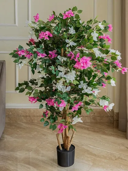 This is the same beautiful artificial bougainvillea tree from my featured collection, shown here without a decorative planter. It's a versatile piece ready to be styled in the pot of your choice.