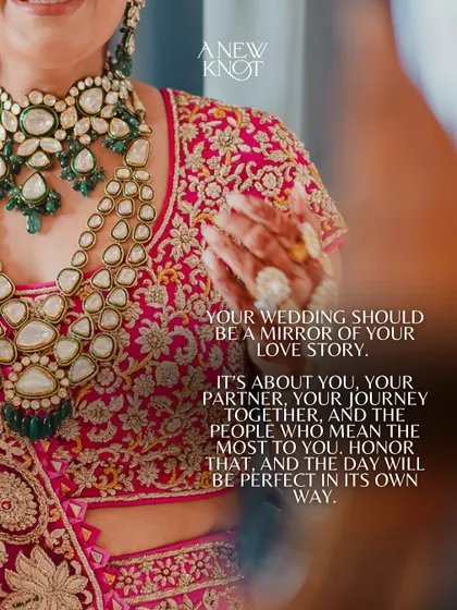 A series of advice graphics for brides-to-be, emphasizing the importance of choosing the right planner and embracing the joy of the journey.