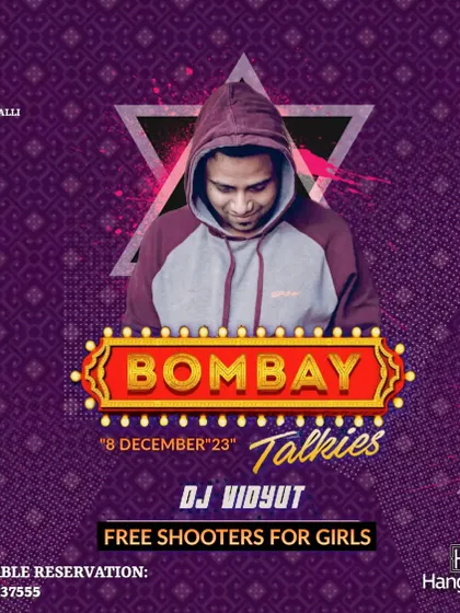 The poster for 'Bombay Talkies', a classic Bollywood themed night.
