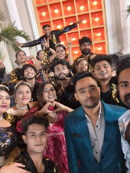 A team selfie after a great event. We love what we do, and we celebrate every successful show together.