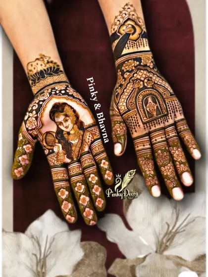 A beautiful composition featuring a portrait of Yashoda with baby Krishna. This design is filled with motherly love and divine grace, surrounded by delicate floral patterns.