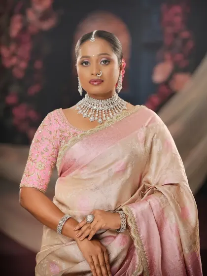 A confident and beautiful portrait. My goal is to make every bride, regardless of skin tone, feel absolutely stunning on her special day.