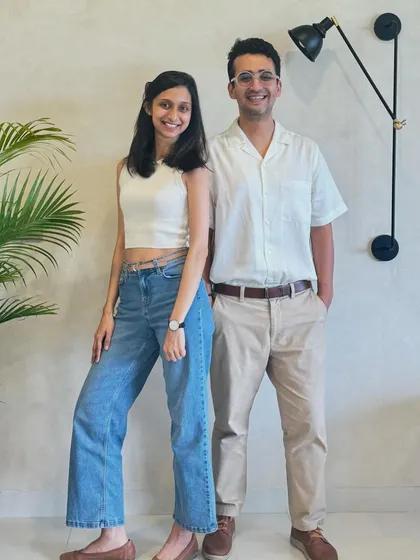 A photo of us, the principal architects, on a Sunday. We live and breathe design.