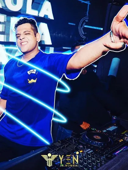 An edited shot from a performance at Yen Mumbai, highlighting the electric blue energy of the night.