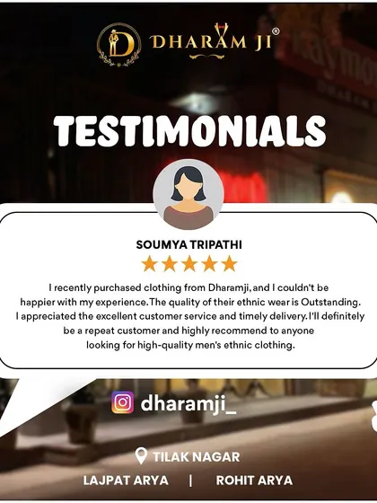 Soumya Tripathi writes that the quality of our ethnic wear is "outstanding" and that she'll be a repeat customer. It's wonderful to hear such positive feedback.