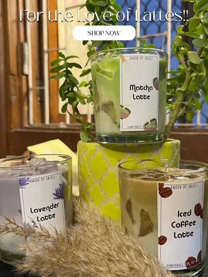 The complete Iced Latte trio: Matcha, Lavender, and Iced Coffee. This image showcases the beautiful variety within the collection, perfect for gifting.