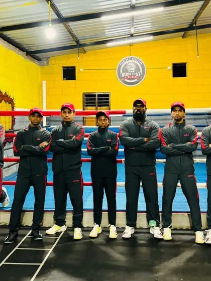 Our boxing team in their tracksuits, ready for the REC Southern Talent Hunt Championships. We ensure our fighters look and feel like a professional team.