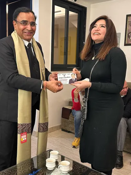 Sharing a moment of camaraderie with Advocate Sanjeev Chaudhary. Building strong professional relationships is a cornerstone of a successful practice.