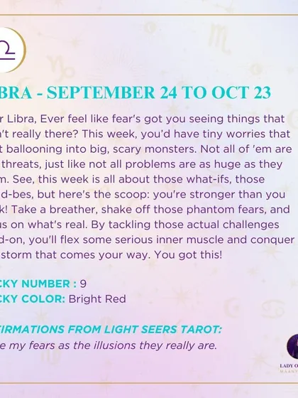 This week's tarot guidance for Libra. Ever feel like fear's got you seeing things that aren't really there? This week is all about tackling actual challenges to conquer any storm.