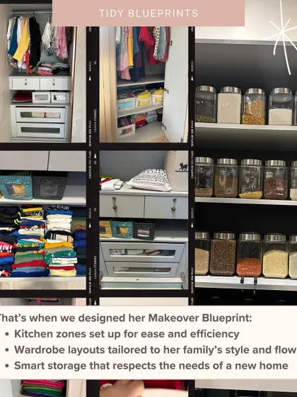 A closer look at the Makeover Blueprint we designed for a family's new home. We tailored wardrobe layouts to their style, with smart storage for men's, women's, and kids' clothes.