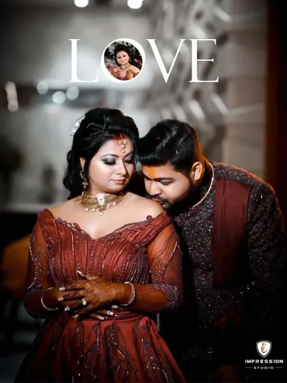 A romantic and intimate portrait from a reception. The groom's gentle kiss on her shoulder is a classic gesture of affection, captured in a way that feels both elegant and deeply personal.