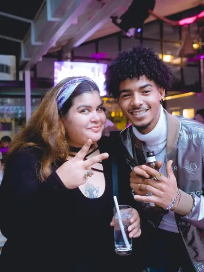 The party is always full of familiar faces and good vibes. Peace signs and good times at "Sweet & Sour".
