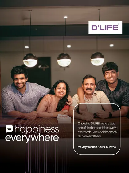Choosing D'LIFE was one of the best decisions for Mr. Jayamohan and Mrs. Sunitha. Their wholehearted recommendation is a testament to the happiness and satisfaction we deliver.
