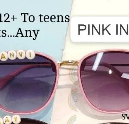 For teens and adults, I offer these chic cat-eye style sunglasses. You can personalize them with your name or a fun word using letter beads for a glamorous and unique look.