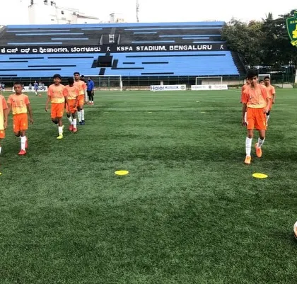 Action from our U-13 team's dominant 9-1 victory in the KSFA Youth Premier League match against Dynamic Sporting FA, played at the iconic KSFA Stadium in Bengaluru.