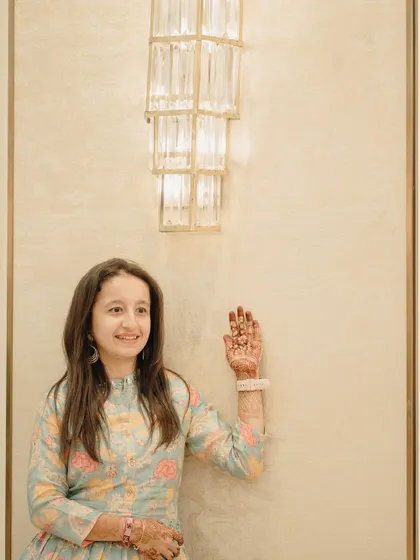 Showing off my henna from the celebration. Every little detail adds to the festive spirit.