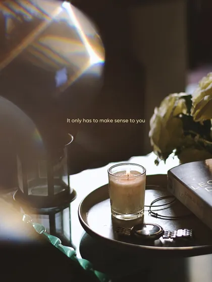 A creative still life shot through a prism to create beautiful light flares and reflections. This technique adds a dreamy and magical quality to the image.