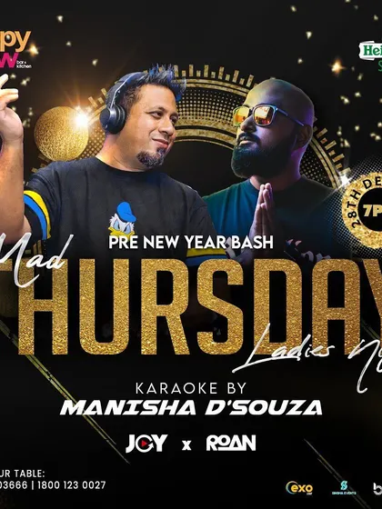 The full poster for the Pre New Year Bash, showing the complete lineup of artists for the night.