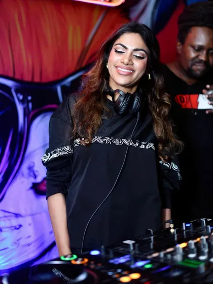A happy moment behind the decks. Supporting the LGBTQIA+ community through music is a privilege.
