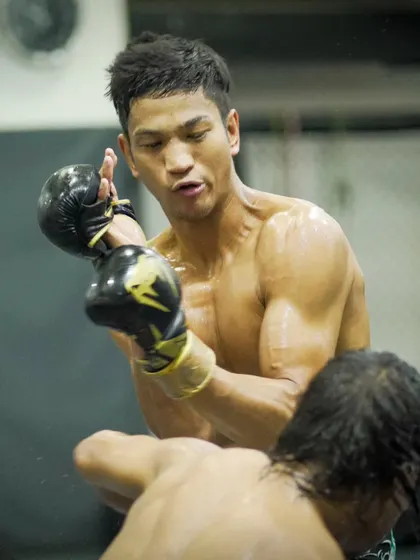 A close-up of a striking exchange during sparring. This is where fighters learn to read opponents, manage distance, and land clean shots under pressure.
