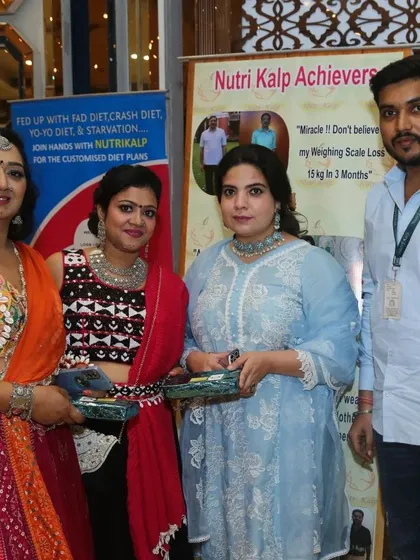 Posing with attendees at the festive Dandiya event. It was an amazing experience to connect with so many enthusiastic people.
