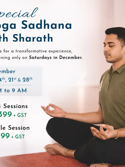 This is an invitation to a Special Yoga Sadhana with me on Saturdays in December. These transformative sessions are designed to help you find inner peace and strength during the holiday season.