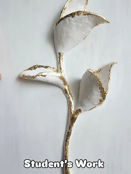 Look at this beautiful piece made by one of my students! This is what you can achieve, even as a total beginner. Notice the delicate application of gold foil along the edges, a technique we cover in detail to add that luxurious finish.