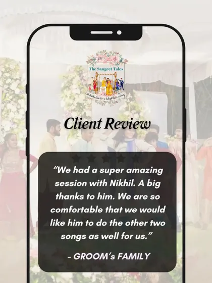 "We are so comfortable that we would like him to do the other two songs as well for us." This is the kind of feedback we love to hear about our choreographers.