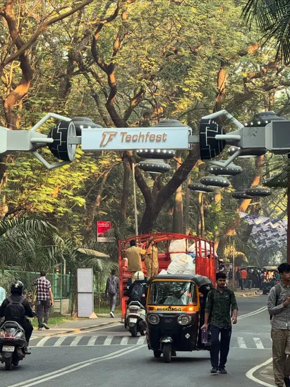 Arriving at the iconic entrance of Techfest at IIT Bombay. We regularly collaborate with top institutions to bring our hands-on robotics workshops to a wider audience.